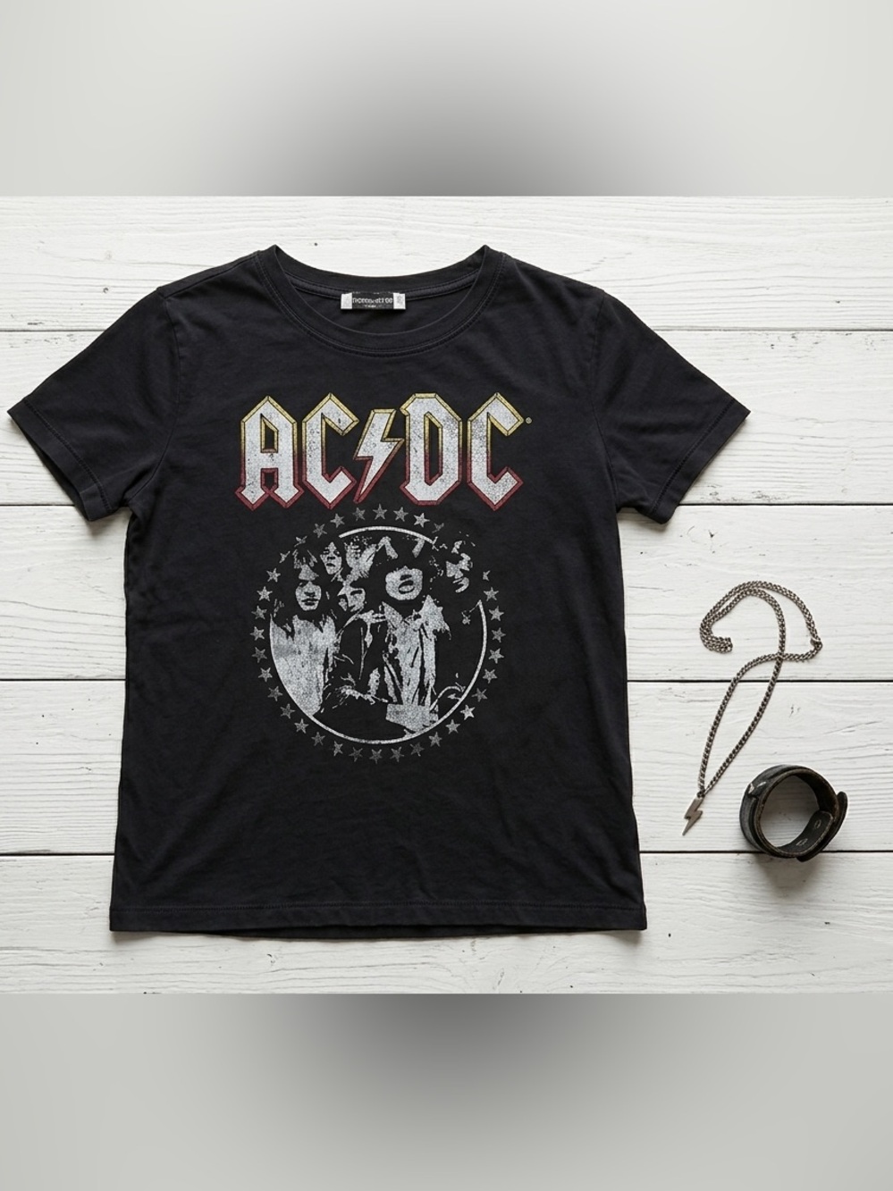 AC/DC Highway to Hell 1979 Tour Graphic Tee Single Stitch Black Streetwear Small